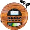 KLIM Nomad Wood - Lettore cd portatile - Batteria a Lunga Durata - Include Auricolari KLIM Fusion - CD-R, CD-RW, MP3 - Lettore SD, Radio FM, Bluetooth - Ideale per Auto - Hi-Fi - Nuovo