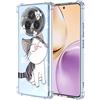 YUXING Trasparente Cover per Realme 14 Pro 5G - Custodia Protettiva Sottile in TPU Morbido Antiurto con Carino Motivo Disegno Cool (Cat)