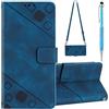 Grandoin Cover per iPhone 8 Plus/7 Plus con Cordino, Custodia a Portafoglio in Pelle per iPhone 8 Plus/ 7 Plus (5,5 Pollici) con Collana Laccio Tracolla, Slot Schede Flip Caso Cover a Libro (Blu)