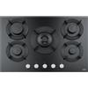 FRANKE Piano Cottura a Gas, Serie Maris Free FHMF 755 4G DC C BK, 75 cm, 5 Fuochi, Cristallo Nero - 106.0541.752