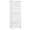 Somdot Cassettiera Camera da Letto in Tessuto, Mobiletto Salvaspazio, Settimino per Soggiorno, Studio, Cameretta, Ingresso, 30P x 42l x 115H (6 Cassetti), Bianco