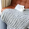 Maetoow Coperta in ciniglia lavorata a maglia grossa (101 x 127 cm), fatta a mano, calda e accogliente coperta per divano, letto, decorazione per la casa, in morbido pile traspirante, coperta