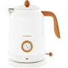 DmofwHi Bollitore Elettrico Acciaio Inox 1,7 Litri, Teiera Elettrica Vintage con Indicatore di Temperatura e Termometro, Silenzioso e Base a 360° - Perfetto per la Famiglia per Caffè e Tè, Bianco