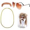 Plipdhy Parrucca Ryan,Mullet Parrucca Ryan,Mullet Anni '70 e '80,Acconciatura Assi,Hippie Parrucche Costume Set per Cosplay Halloween Costume Party, Disco Theme Party