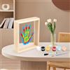 Tapvai Kit per impronte di mani di famiglia,Cornice Impronte Neonato,cornice in legno per Dipingere le Mani del Bambino e Genitori,idea regalo nascita per Genitori e futuri genitori