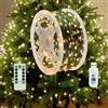 JINGTOPS Luci a LED Luminose per Albero di Natale, Lucine LED Esterno a Batteria, Catene Luminose Decorazioni Natalizie con 100/200/300/400 LED per Feste di Natale, Giardino, Cortile, Patio (bianco caldo, 40m)