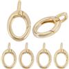 SUNNYCLUE 1 scatola 6 pezzi Gioielli chisSusura Ovale Piccolo Moschettone Anello Gioielli Vero Ottone Placcato Oro 18K Molla Grilletto Portachiavi Moschettone Fibbia per Borsa Creazione di Gioielli Br