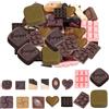 SUNNYCLUE 1 Scatola da 60 Pezzi di Mini Cioccolatini in Resina, Cioccolatini Sfusi, Carini, Rosa e BianCHIs, Piccoli, Finti, Imitazione, Dolci, Dessert, Cibo, Decorazioni Cabochon, per Casa, Ufficio,