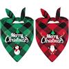 XIABYAYU Bandana Per Cani Di Natale, 2 Pezzi Bandana Natalizia Per Cani, Babbo Natale E Pupazzi Di Neve, Per Tutti I Tipi Di Cane