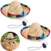 Kalsey 2 pezzi, cappello di paglia messicano per gatti e cani, mini ombrero per feste e servizi fotografici, multicolore, Small/Medium, estivo, lavorato a mano e regolabile