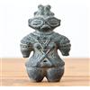 Strumento giapponese epoca Jomon statuina in argilla bambola antica nera 11,7 cm