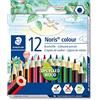 STAEDTLER 185 01 C12 Noris Colour - Matite a mezza lunghezza, 12 colori assortiti, confezione da 12