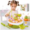 Meribbit Giochi Bambini 3 Anni, Gioco Pesca Bambini 4-in-1 Giocattoli magnetici Giochi Montessori Bambini 3 4 Anni, Regalo Bambina Bambino Giochi
