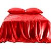 Elegant Comfort Luxurious 4-Piece Silky Satin Sheet Set, Skin and Hair Friendly, Wrinkle, Fade, Stain Resistant with Deep Pockets Fitted Sheet, Cooling Soft Satin Sheet Set, Queen, Red