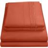 Sweet Home Collection 2051 Thread Count Sheet Soft Egyptian Quality Brushed Microfiber Set di Biancheria da Letto di Lusso Piatto, Lenzuolo con Angoli, 2 federe, Microfibra, Ruggine, Queen, 4 unità
