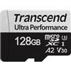 Transcend memory card 128gb microsd w/ adapter uhs-i u3 a2 ultra performance