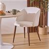 Atmosphera Sedia da Interno modello Celeste Boucle colore Avorio Gambe Noce