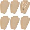 FINGERINSPIRE 6Pz Espositore per Collane di Gioielli in Tela, Altezza 20cm Colore Marrone Chiaro Porta Orecchini e Porta Ciondoli Modello Manichino Espositore e Portaoggetti per Gioielli
