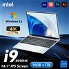 Notebook portatile Windows 11 Pro Computer portatile da 14,1 pollici Schermo HD Intel Core i9 8950HK 16 GB di RAM 1 TB 2 TB SSD laptop PC