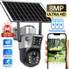 Telecamera solare WiFi 4G Doppia lente Esterna 8MP Batteria a bassa potenza Telecamera IP PIR Visione notturna 4K CCTV Protezione di sicurezza V380 Pro