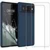 Evetane Cover Google Pixel 6 e 2 schermi di protezione - Silicone - Blu - refurbished