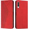 KOUYI Cover per Samsung Galaxy A50, Custodia Portafoglio,Cover Libro,Pelle Flip/Folio Case con [Funzione di Supporto] [3-Scheda Slot] [Magnetica] Antiurto (Rosso)