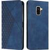 KOUYI Cover per Samsung Galaxy A5 2018 / A8 2018, Custodia Portafoglio,Cover Libro,Pelle Flip/Folio Case con [Funzione di Supporto] [3-Scheda Slot] [Magnetica] Antiurto (Blu)