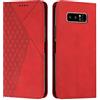 KOUYI Cover per Samsung Galaxy Note 8, Custodia Portafoglio,Cover Libro,Pelle Flip/Folio Case con [Funzione di Supporto] [3-Scheda Slot] [Magnetica] Antiurto (Rosso)