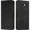 KOUYI Cover per Samsung Galaxy J6 Plus 2018, Custodia Portafoglio,Cover Libro,Pelle Flip/Folio Case con [Funzione di Supporto] [3-Scheda Slot] [Magnetica] Antiurto (Nero)