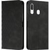 KOUYI Cover per Samsung Galaxy A20 / A30, Custodia Portafoglio,Cover Libro,Pelle Flip/Folio Case con [Funzione di Supporto] [3-Scheda Slot] [Magnetica] Antiurto (Nero)