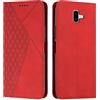 KOUYI Cover per Samsung Galaxy J6 Plus 2018, Custodia Portafoglio,Cover Libro,Pelle Flip/Folio Case con [Funzione di Supporto] [3-Scheda Slot] [Magnetica] Antiurto (Rosso)