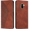 KOUYI Cover per Samsung Galaxy A6 2018, Custodia Portafoglio,Cover Libro,Pelle Flip/Folio Case con [Funzione di Supporto] [3-Scheda Slot] [Magnetica] Antiurto (Marrone)