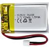 HXJNLDC Batteria ricaricabile al polimero di litio CC 3.7V 430mAh 702030, adatta per prodotti elettronici fai da te 3.7-5V con sostituzione della batteria a 2 fili incorporata e luci LED