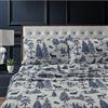Tribeca Living MTOILSHEETQUNB - Set di lenzuola con tasca profonda, per letto matrimoniale, motivo cervo blu navy