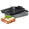 Avilia Rostiera con Spiedini | Rostiera Forata per Pizza | Rostiera in Alluminio | Rostiera Antiaderente | Lasagnera | Rostiera per Involtini | Rostiera in Pietra Rinforzata 32x24cm
