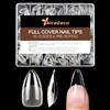 Nicedeco Tip in Gel per Unghie Mandorla 504 Pezzi 12 Taglie Nail Tips Almond Soft Gel Full Cover Tips Fake Nails - 013