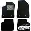 MTC Automotive Tappetini Alfa Romeo Giulietta dal 2010- Su misura, Antiscivolo, 4 Pin, battitacco in gomma rinforzata