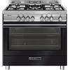 GLEM GAS ST965MBK Cucina a gas 90x60cm, 5 fuochi, Forno Elettrico 104lt, Colore nero