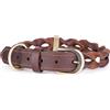 MyFamily Collare per Cani in Cuoio Ingrassato Marrone Ascot con Finiture in Ottone Inglese, 2xl-49-59cm