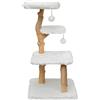 Albero tiragraffi per gatti in legno e peluche