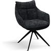 Konte.Design Set di 2 Poltroncine ZERMATT in tessuto nero e gambe in metallo antracite