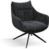 Konte.Design Poltrona ZERMATT in tessuto nero e metallo nero
