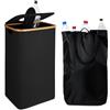 Relaxdays Contenitore per Bottiglie vuote a Rendere Relaxdays 100 l, Sacco Lavabile, HLP 70x42x34 cm, Coperchio, Feltro, Nero
