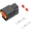 VekAuto 2 Kit di Connettori Spina Sensore ABS a 2 Pin Compatibile per Mitsubishi, Impermeabile Serie in Plastica Nera da 2.2 mm Connettore Terminale Femmina.