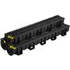 VEVOR Sistema di Drenaggio Trincea HDPE da 15 x 13 x 100 cm, Canale di Drenaggio con Griglia in Plastica del Pavimento del Garage Nera, Griglia con 3 Tappi di Chiusura, per Giardino