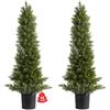 VEVOR Alberi di Cedro Artificiali Topiari, 2 Set da 914 mm, Arbusti di Pino Finto, Piante Finte di Seta dall'Aspetto Reale, Facile da Montare per Decorare Portico Anteriore, Patio Esterno, Giardino