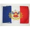 AZ FLAG BANDIERA FRANCIA CON STEMMA TERZA REPUBBLICA 45x30cm - BANDIERINA BLASONE FRANCESE 30 x 45 cm cordicelle - AZ FLAG
