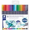 Staedtler 3001 TB18 - Pennarelli a punta doppia, colori assortiti Pack of 18 Assorted