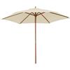 Outsunny Ombrellone in Legno da Esterno Giardino 2.5X2.3M Beige|Aosom