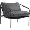 HOMCOM Poltrona da Salotto in Pelle PU e Telaio in Metallo con Cuscini Spessi, 74.5x75x77 cm, Grigio Carbone | Aosom Italy